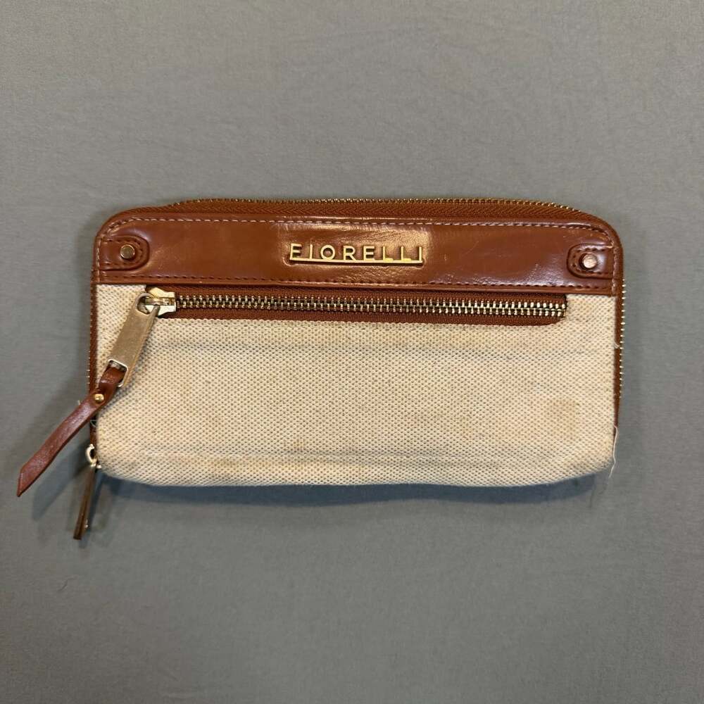 Fiorelli Zip Wallet Tan Brown Canvas